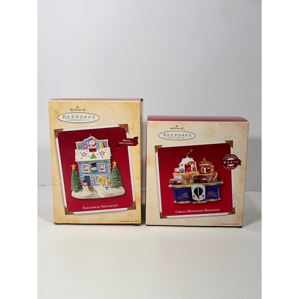 Hallmark Keepsake Ornaments Electrical Spectacle & Circus Mountain Railroad Set